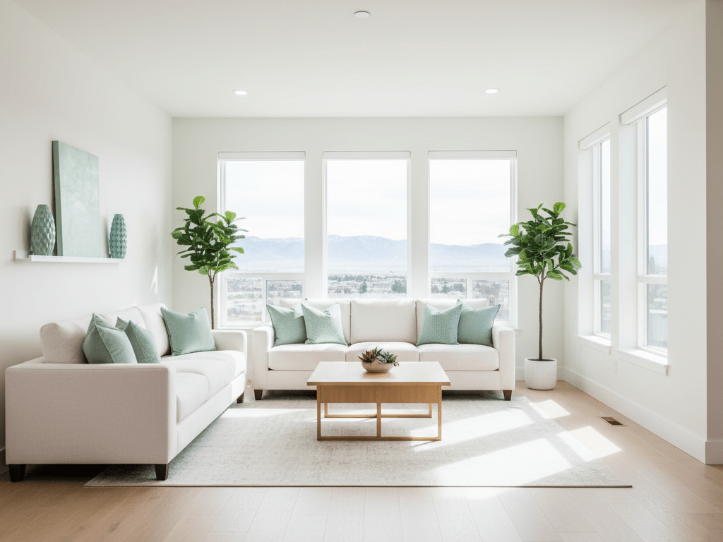 BrightMint Cleaning - clean living room in Salt Lake City home