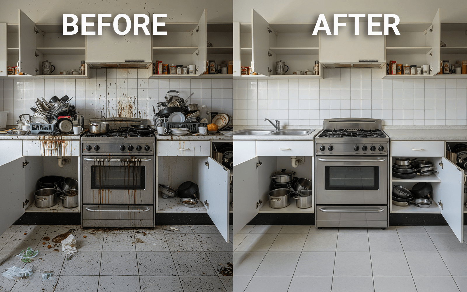 BrightMint Cleaning - spotless kitchen after house cleaning in Salt Lake City